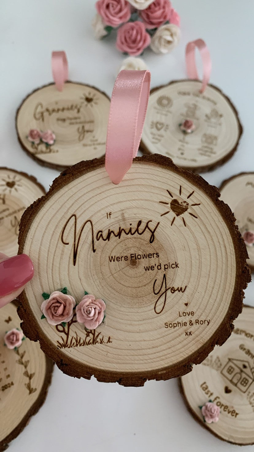 If Grannies Were Flowers – Wooden Engraved Disc