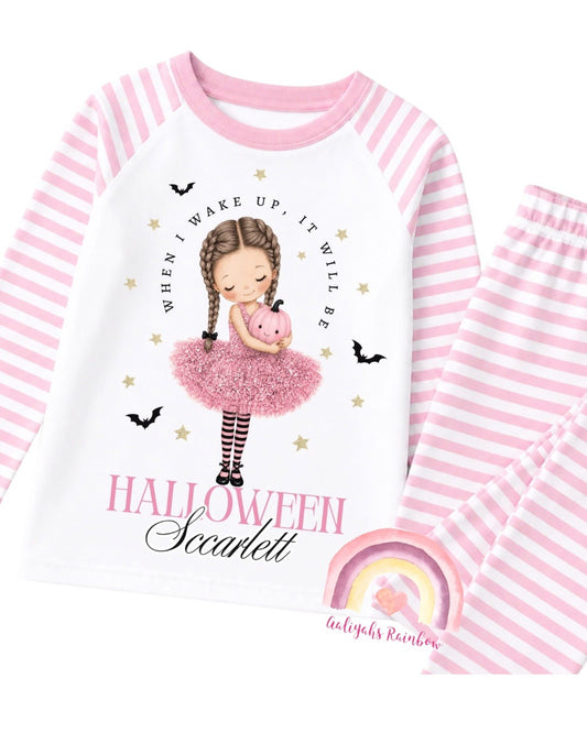 Personalised Girls Halloween Pyjamas