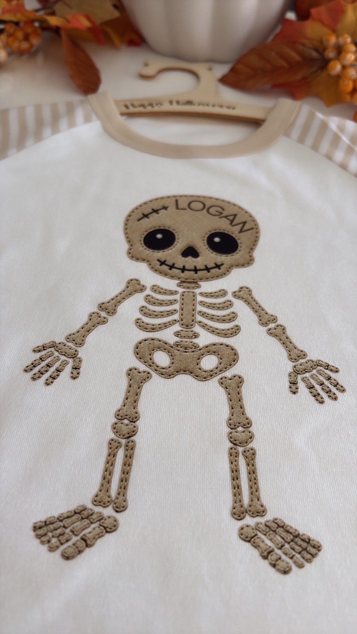 Personalised Boys Halloween Skeleton Pyjamas