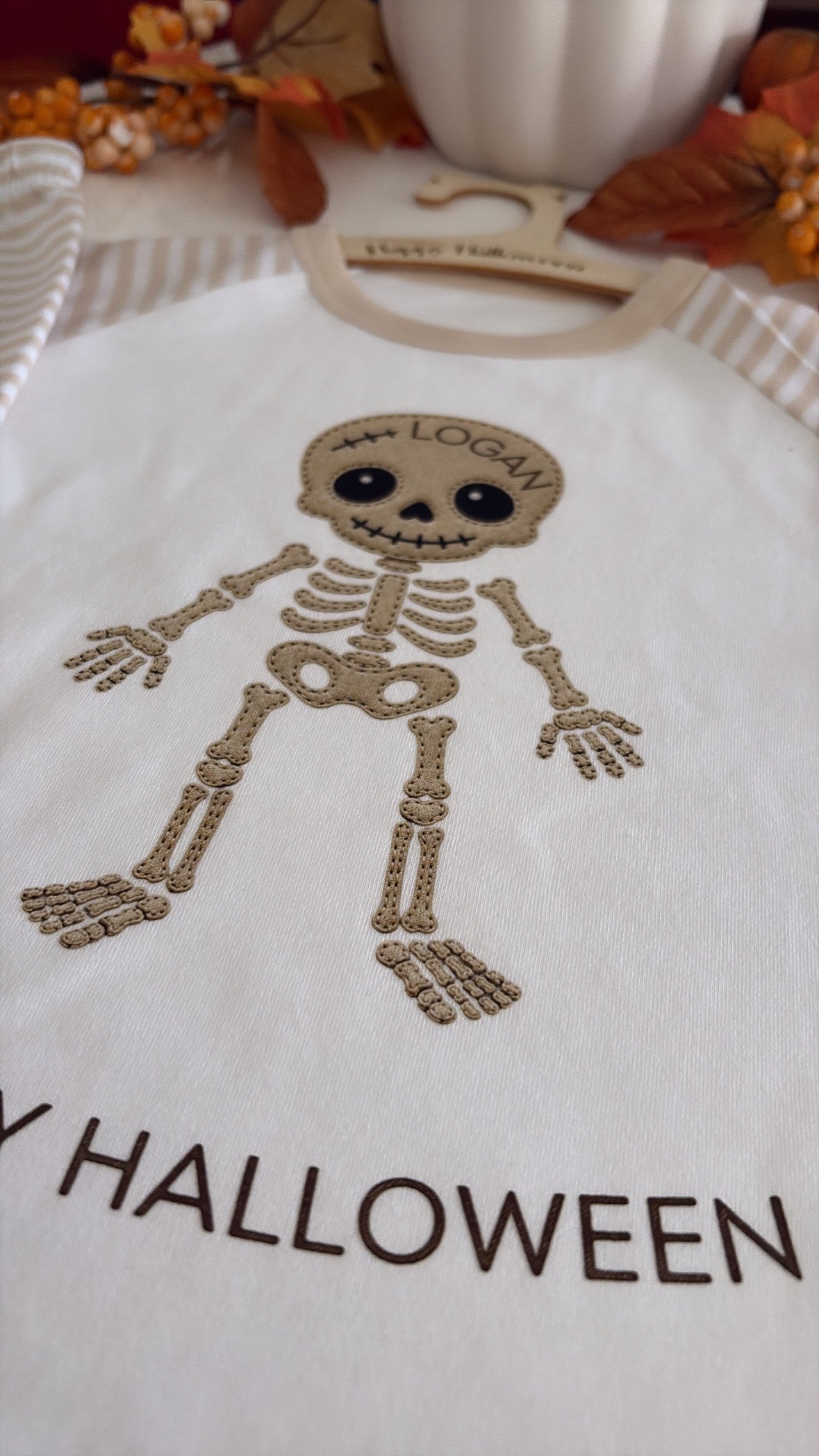 Personalised Boys Halloween Skeleton Pyjamas