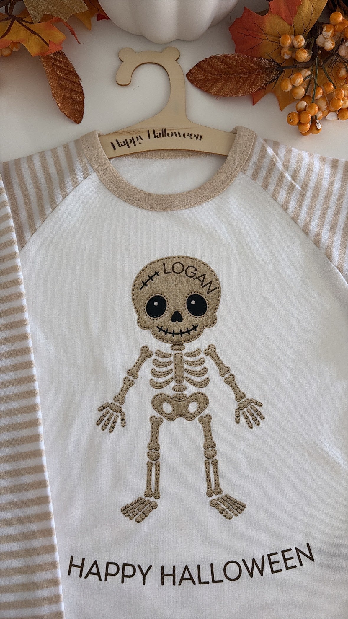 Personalised Boys Halloween Skeleton Pyjamas