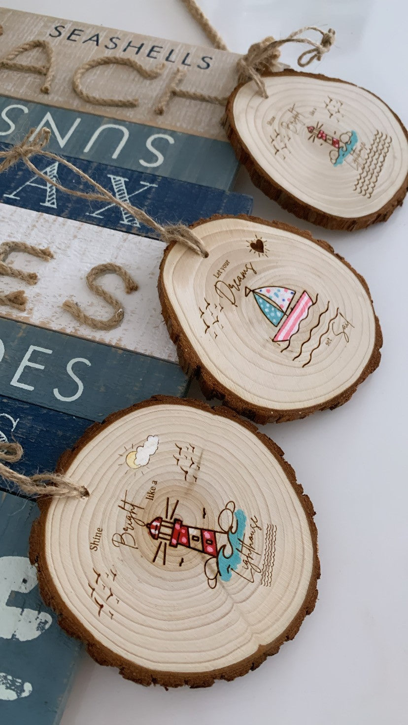 Let your Dreams Set Sail Wooden Disc