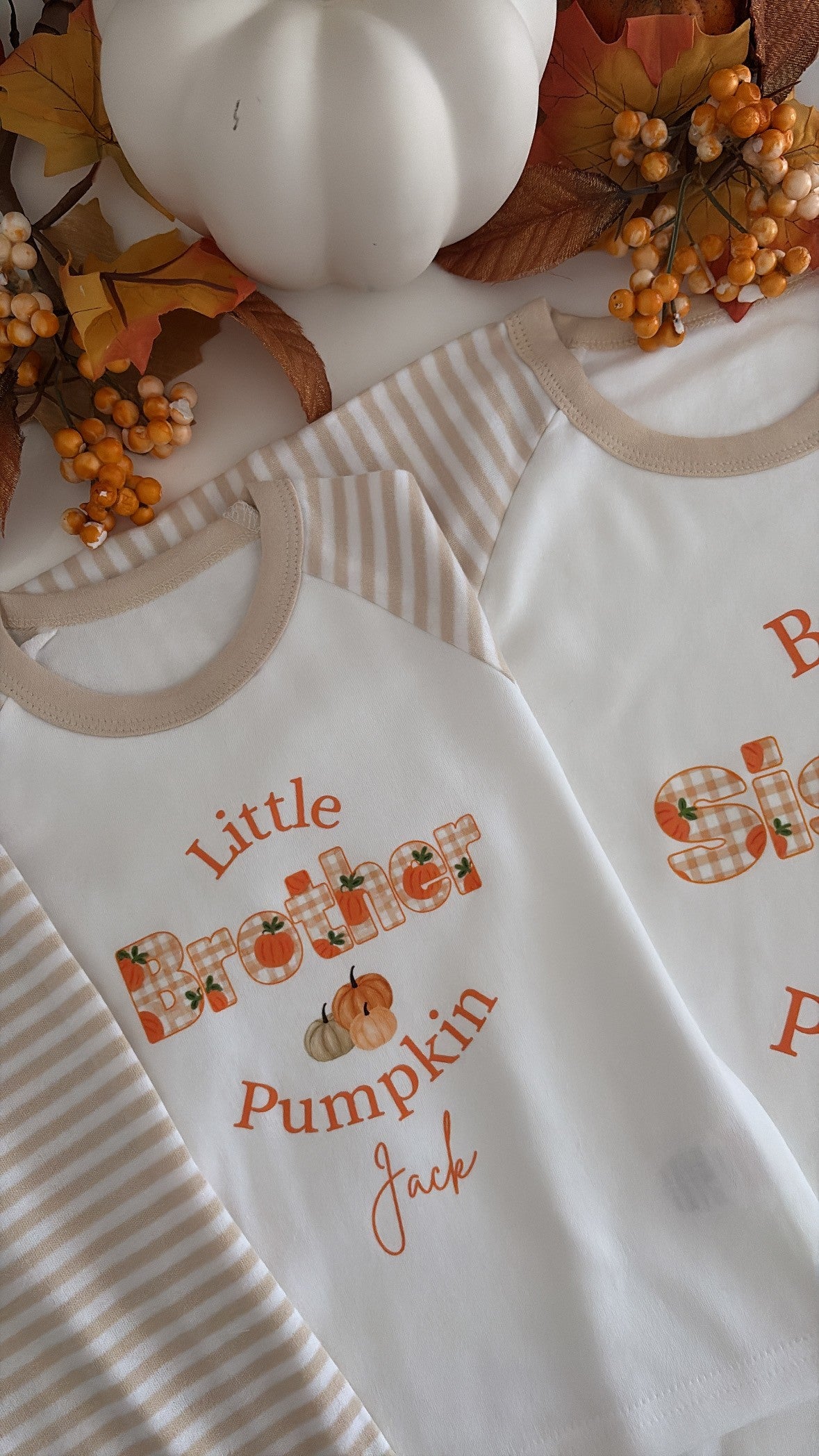 Big Sister, Little Sister, Big Brother & Little Brother Pumpkin Pyjamas