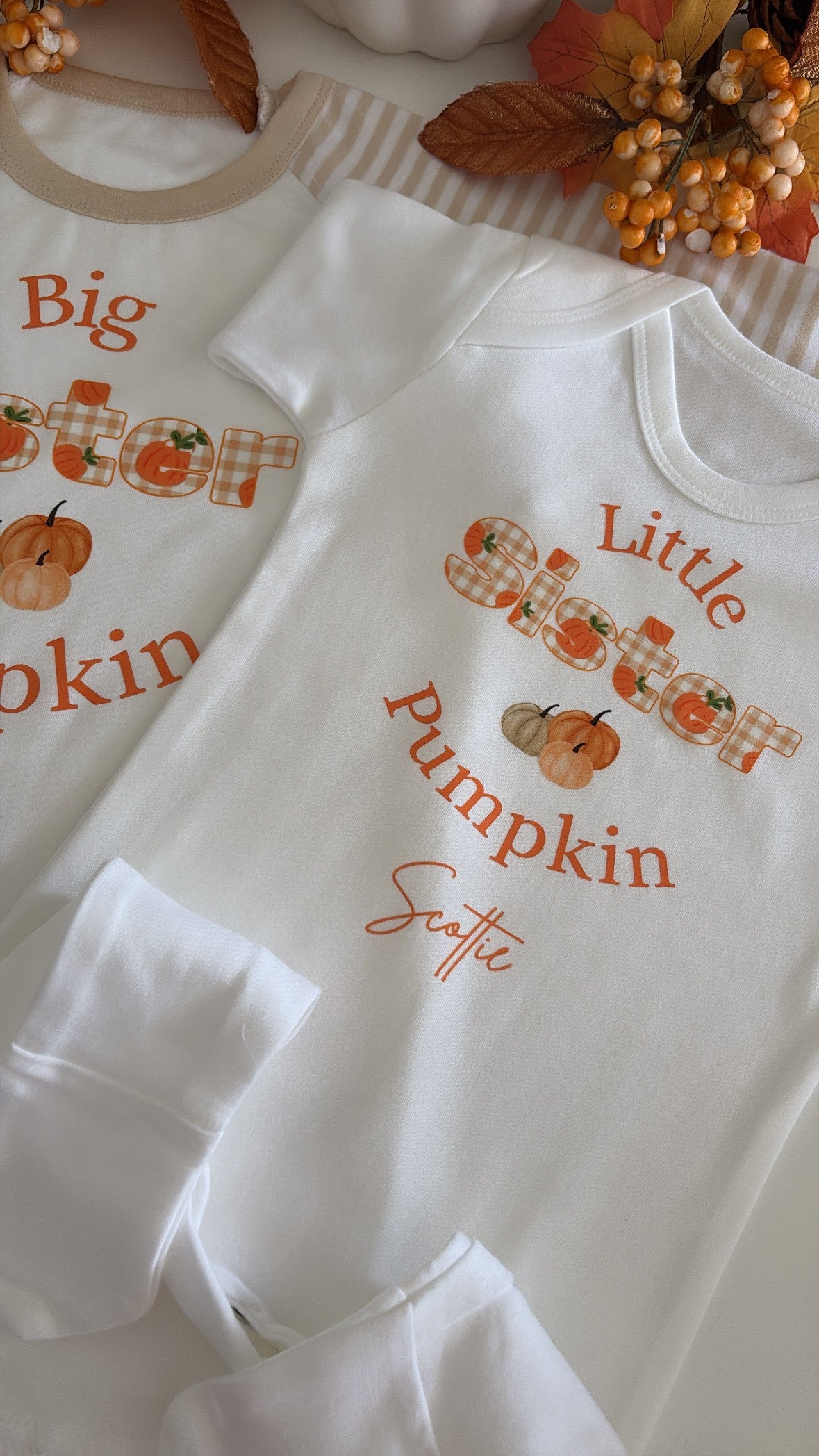 Big Sister, Little Sister, Big Brother & Little Brother Pumpkin Pyjamas