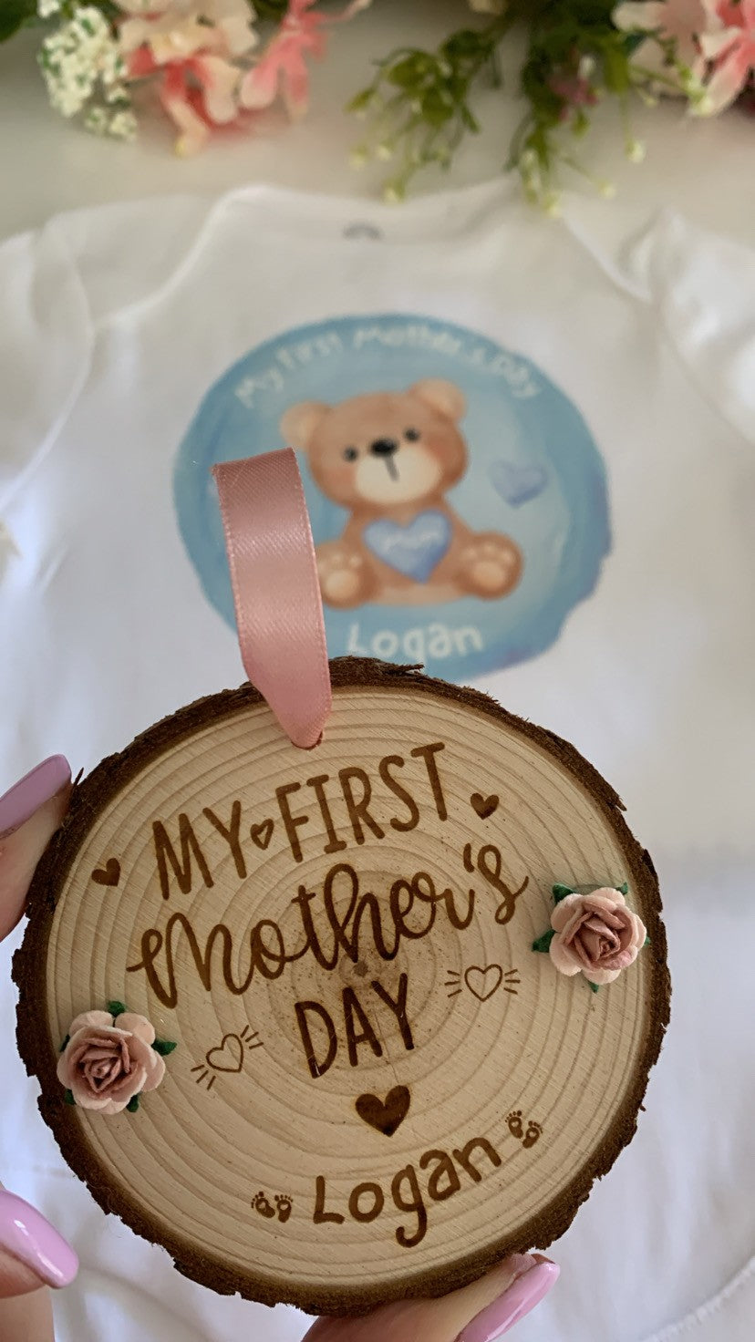 My First Mother's Day Wooden Engraved Disc