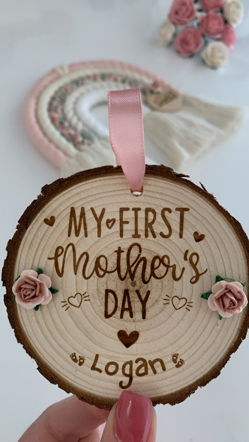My First Mother's Day Wooden Engraved Disc