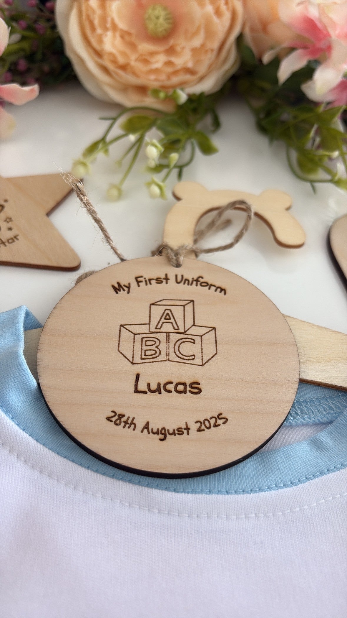 Personalised My First Uniform Hanger Tag