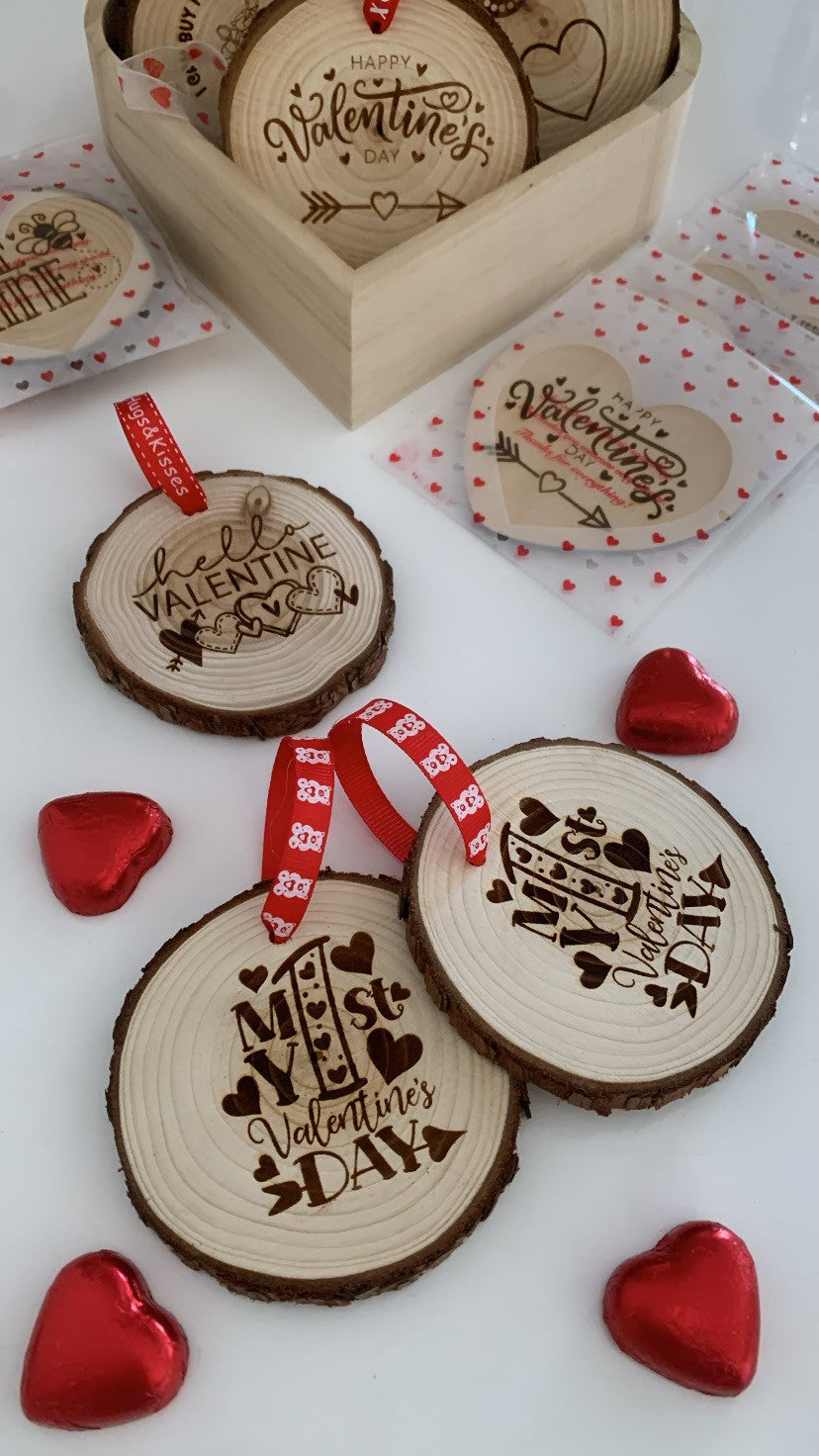 My 1st Valentine’s Day Wooden Engraved Disc
