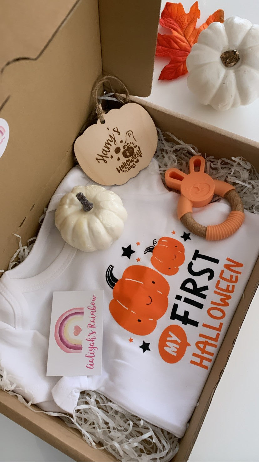 My First Halloween Personalised Wooden Pumpkin