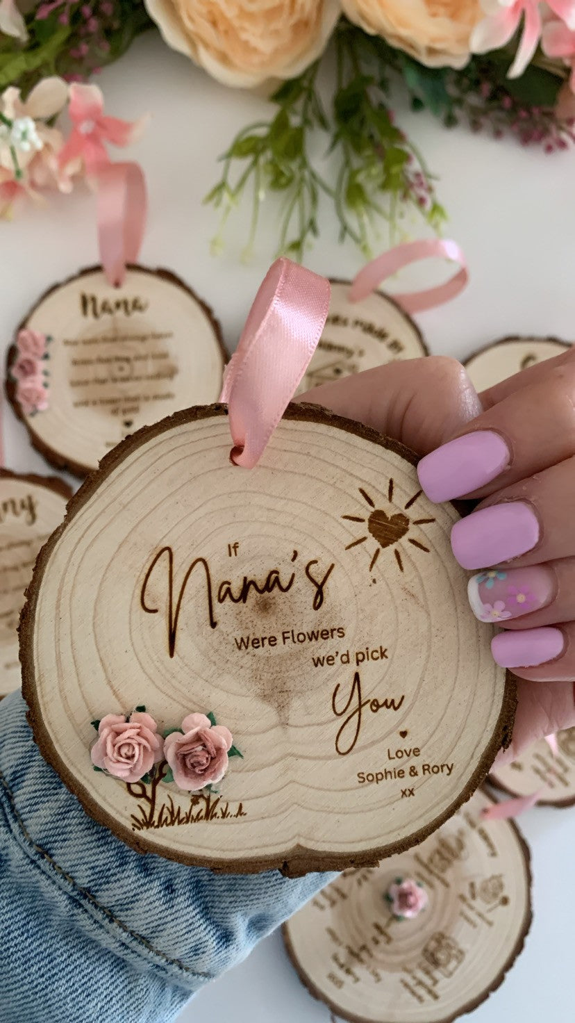 If Grannies Were Flowers – Wooden Engraved Disc