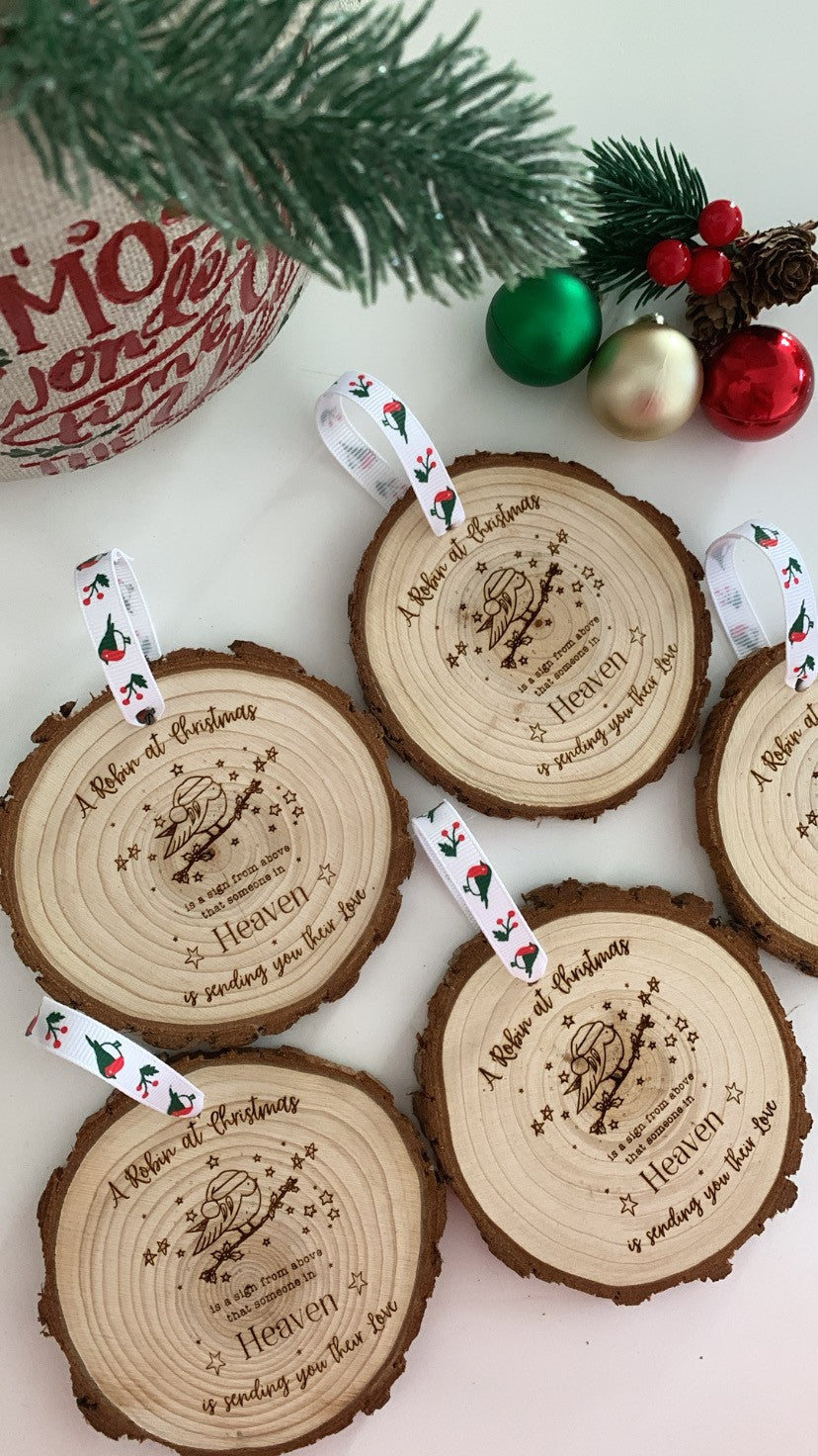 A Robin at Christmas Decoration