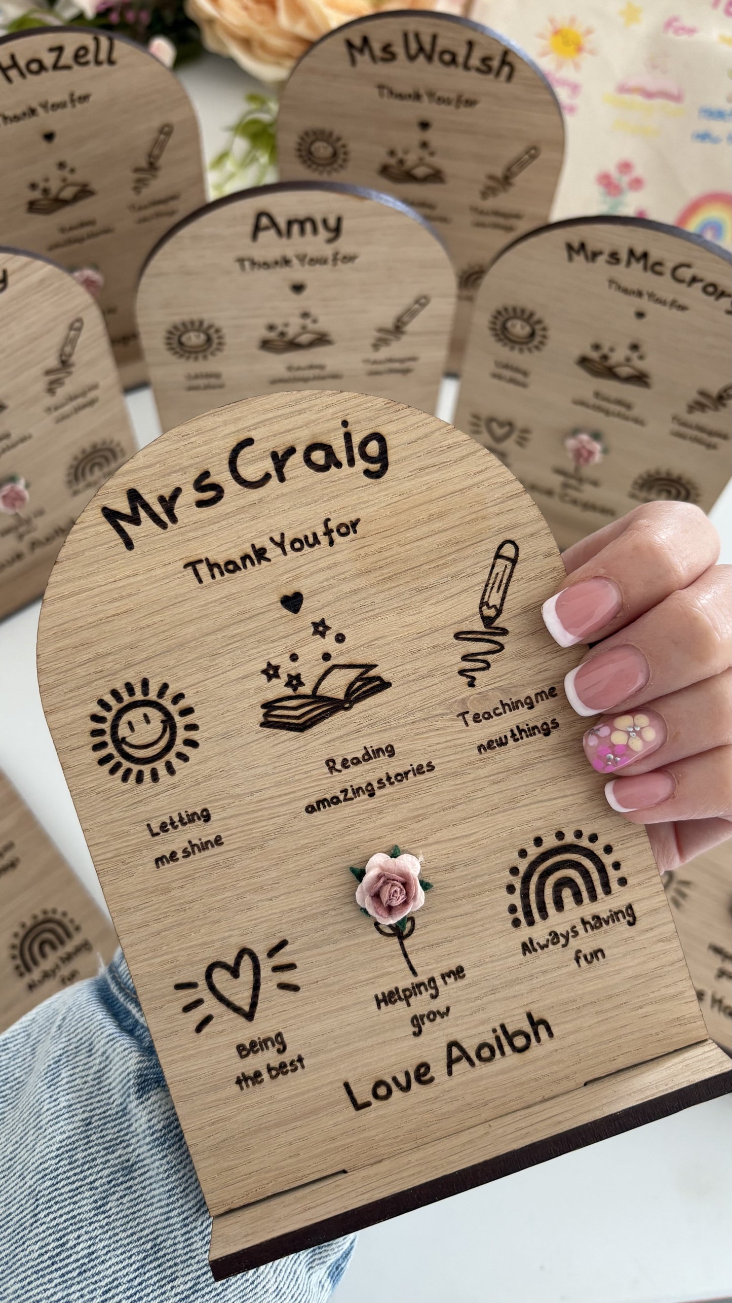 Personalised Teacher Gift | Unique Doodle Plaque for Teacher