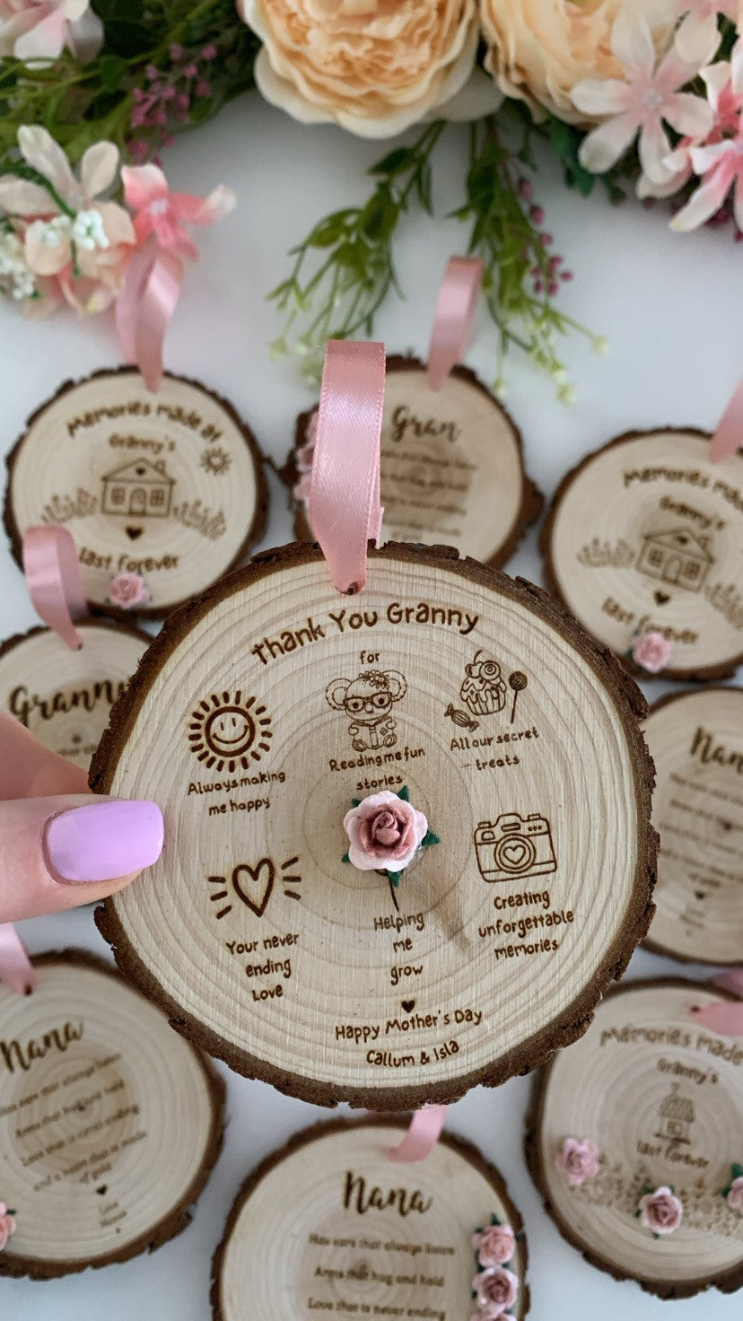 Thank You Granny Doodles – Wooden Engraved Disc