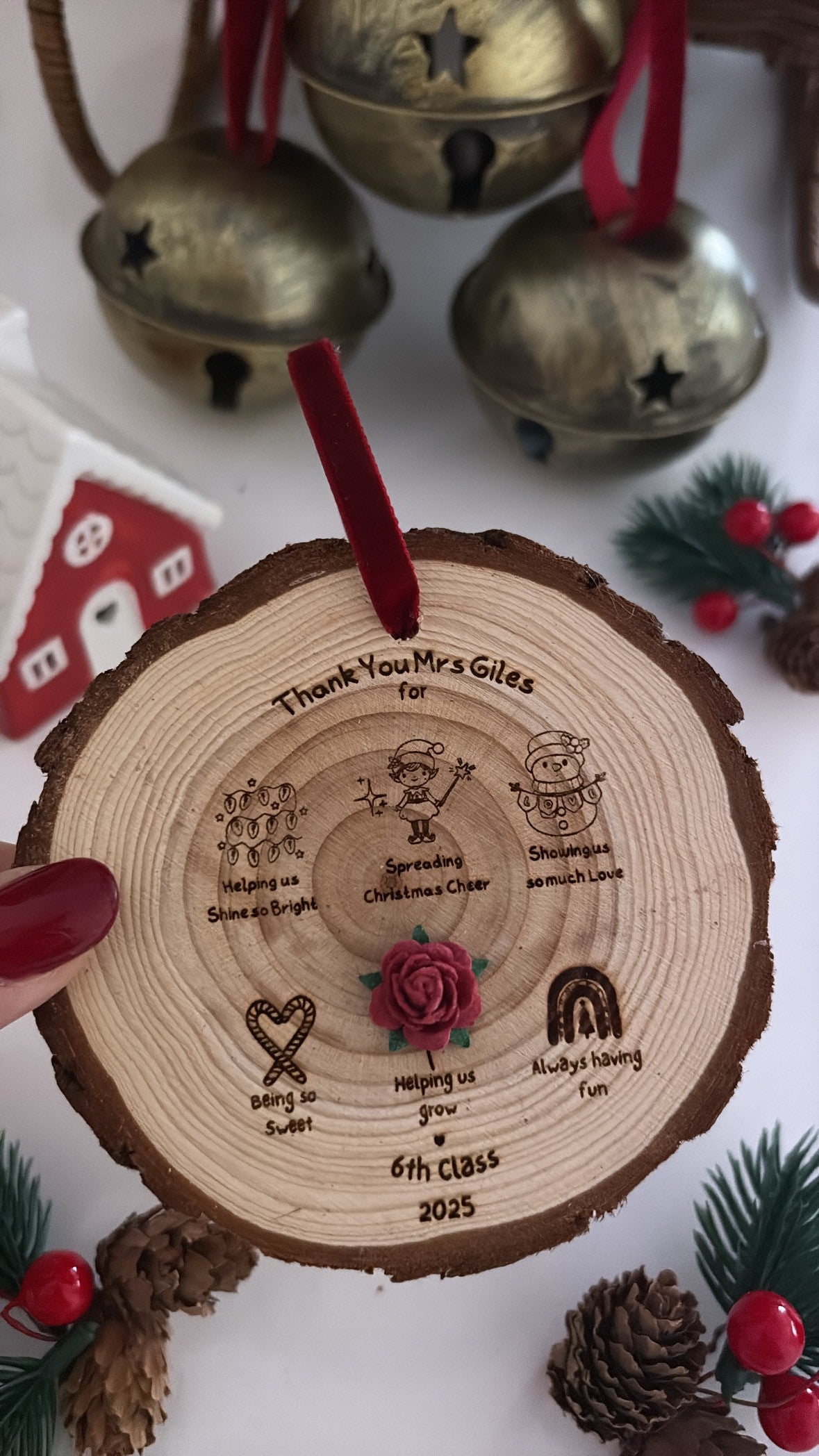 Thank You Teacher Wooden Engraved Disc
