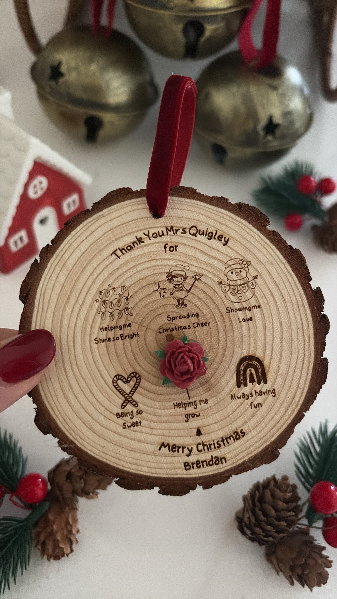 Thank You Teacher Wooden Engraved Disc