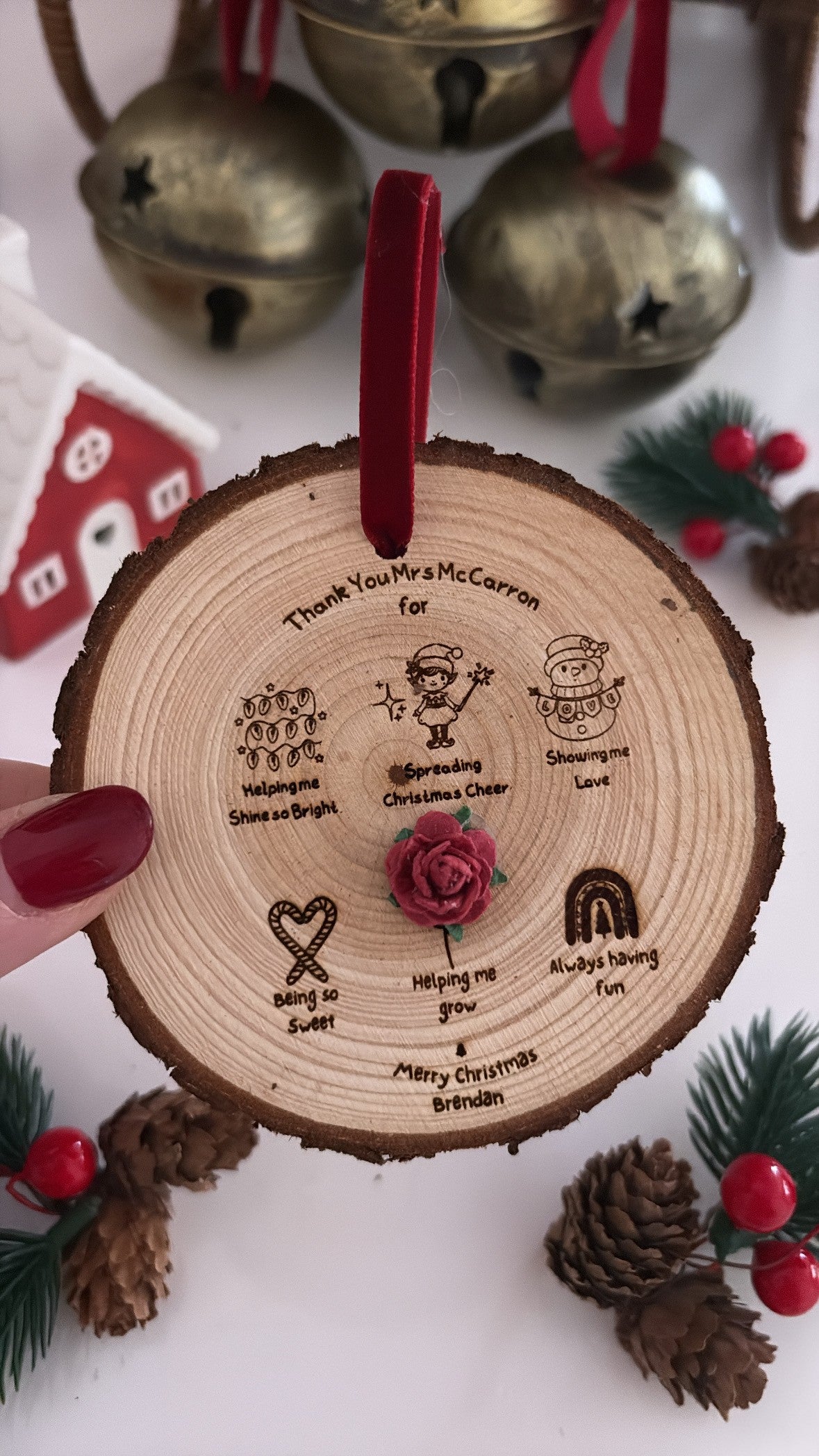 Thank You Teacher Wooden Engraved Disc