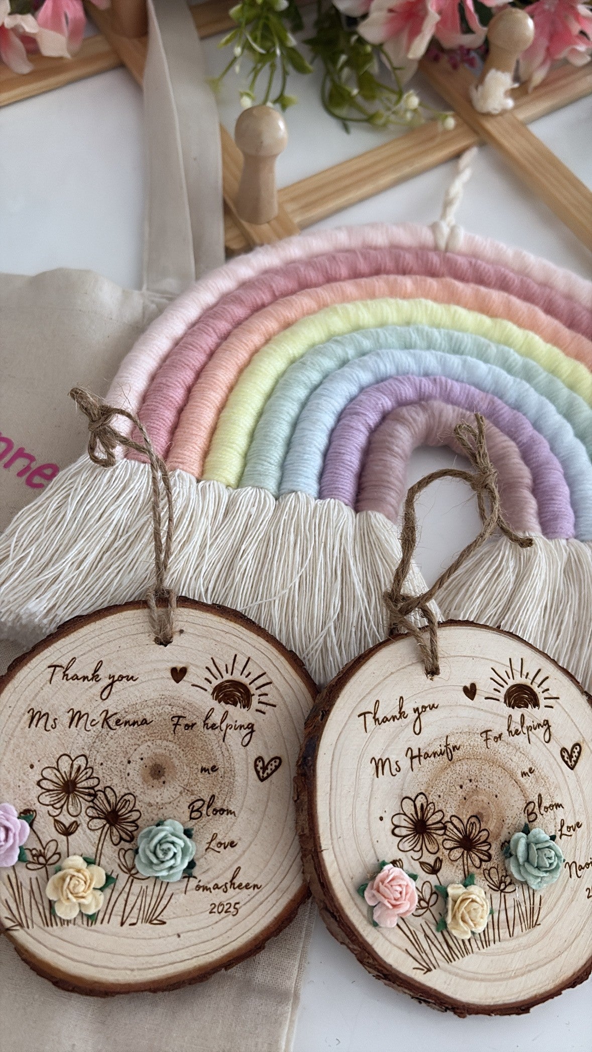 Thank You for Helping me Bloom - Wooden Engraved Disc
