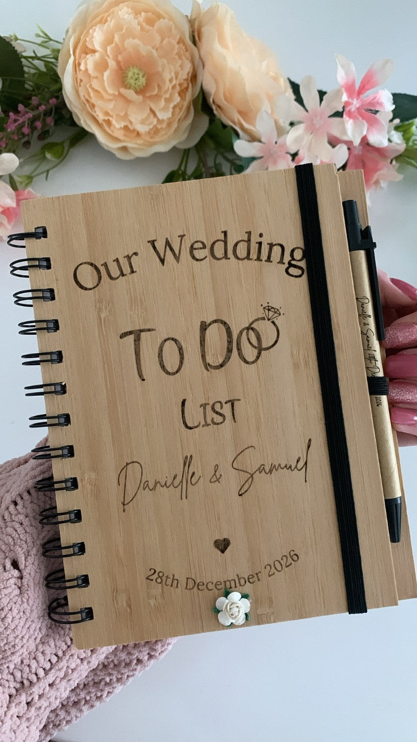 Wedding to do List Wooden Book