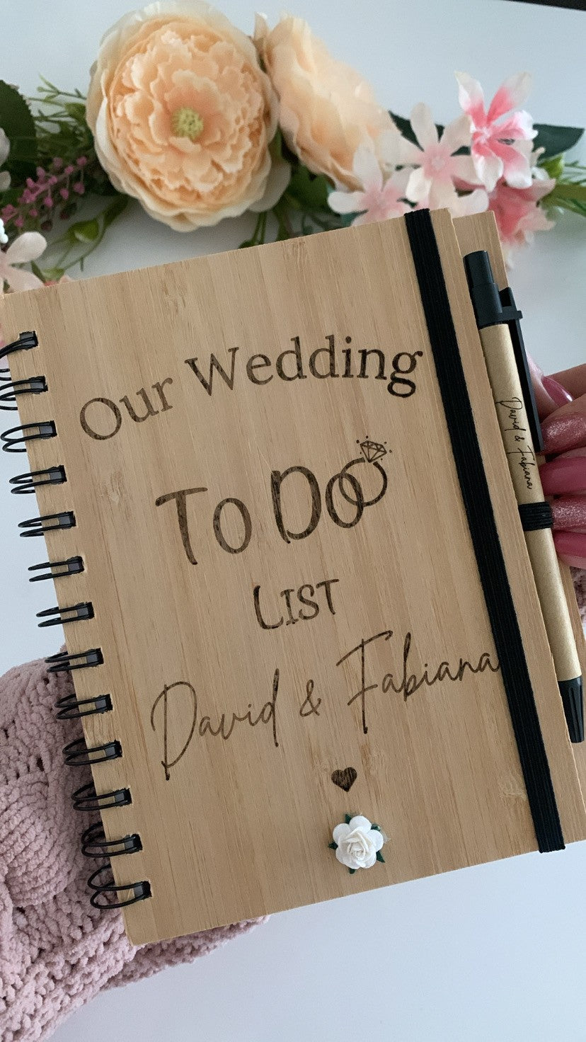 Wedding to do List Wooden Book