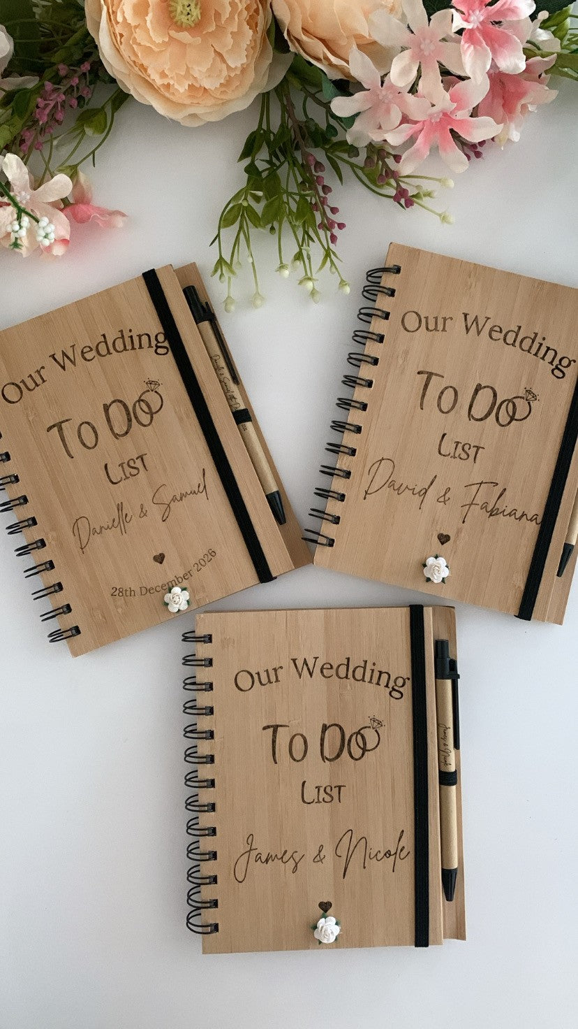 Wedding to do List Wooden Book