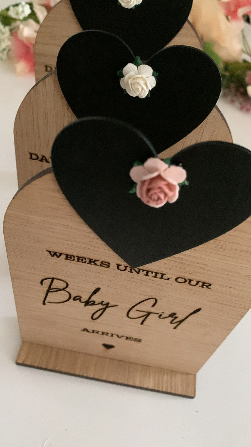 Baby Countdown Wooden Sign