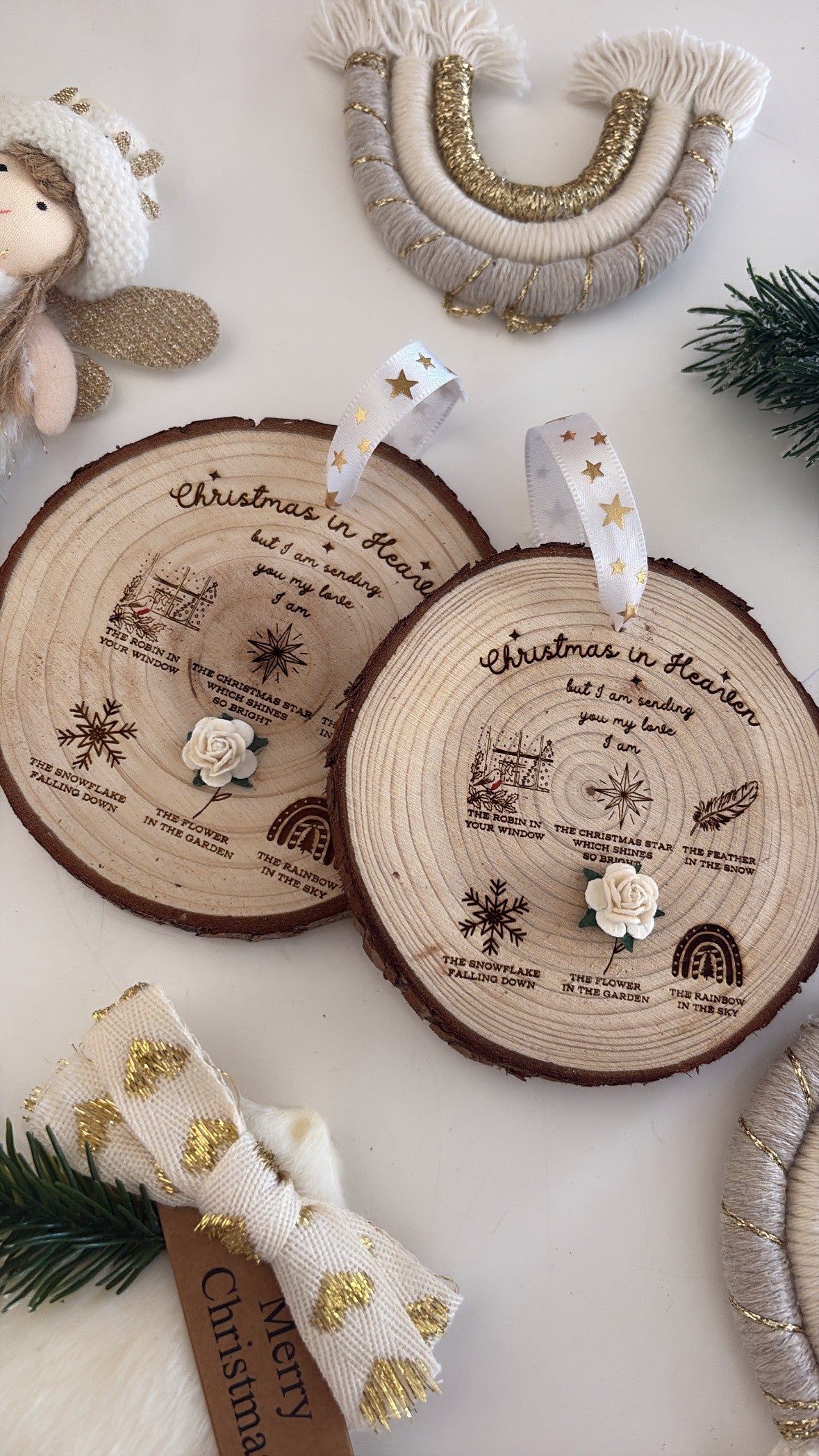 Christmas in Heaven Wooden Engraved Disc
