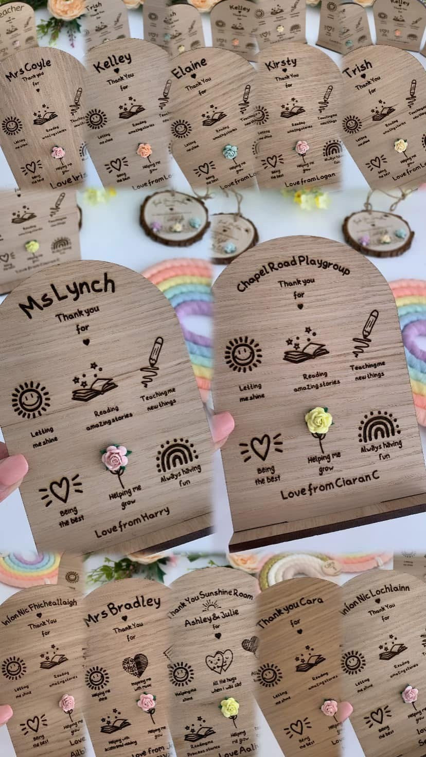 Personalised Teacher Gift | Unique Doodle Plaque for Teacher