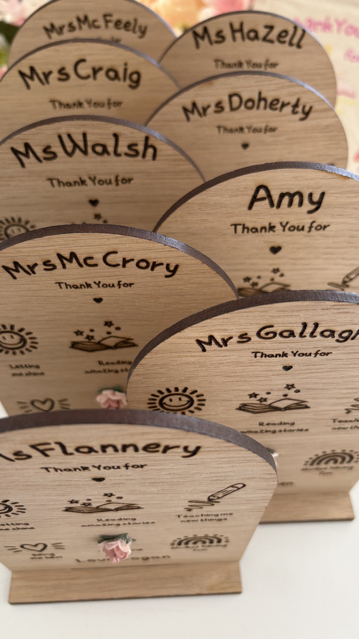 Personalised Teacher Gift | Unique Doodle Plaque for Teacher