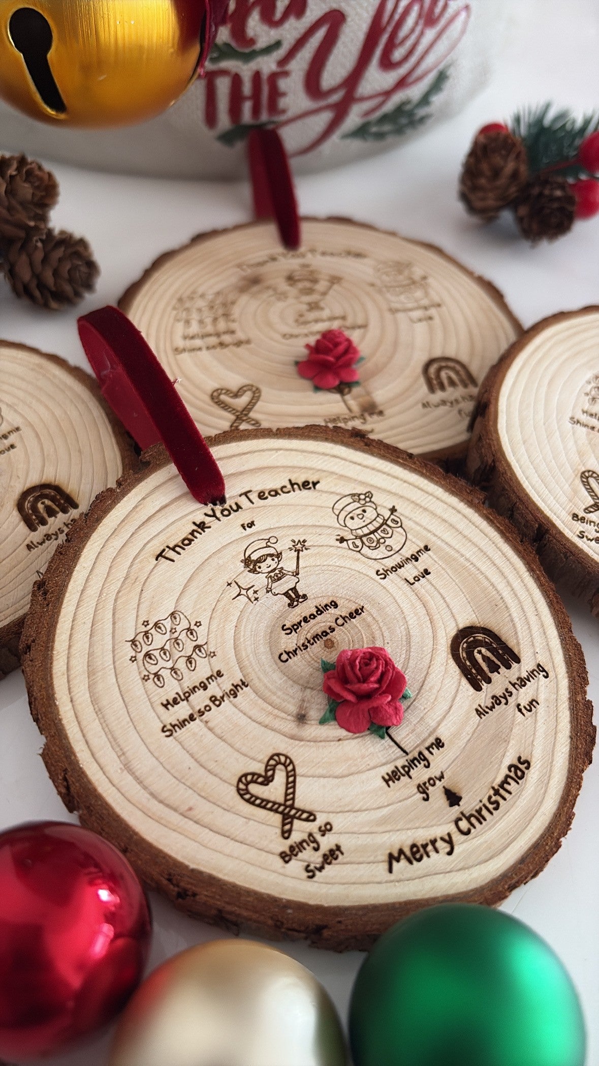 Thank You Teacher Wooden Engraved Disc
